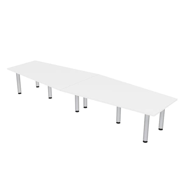 45 in W, 144 in L, 29 in H, Engineered Wood Top, White